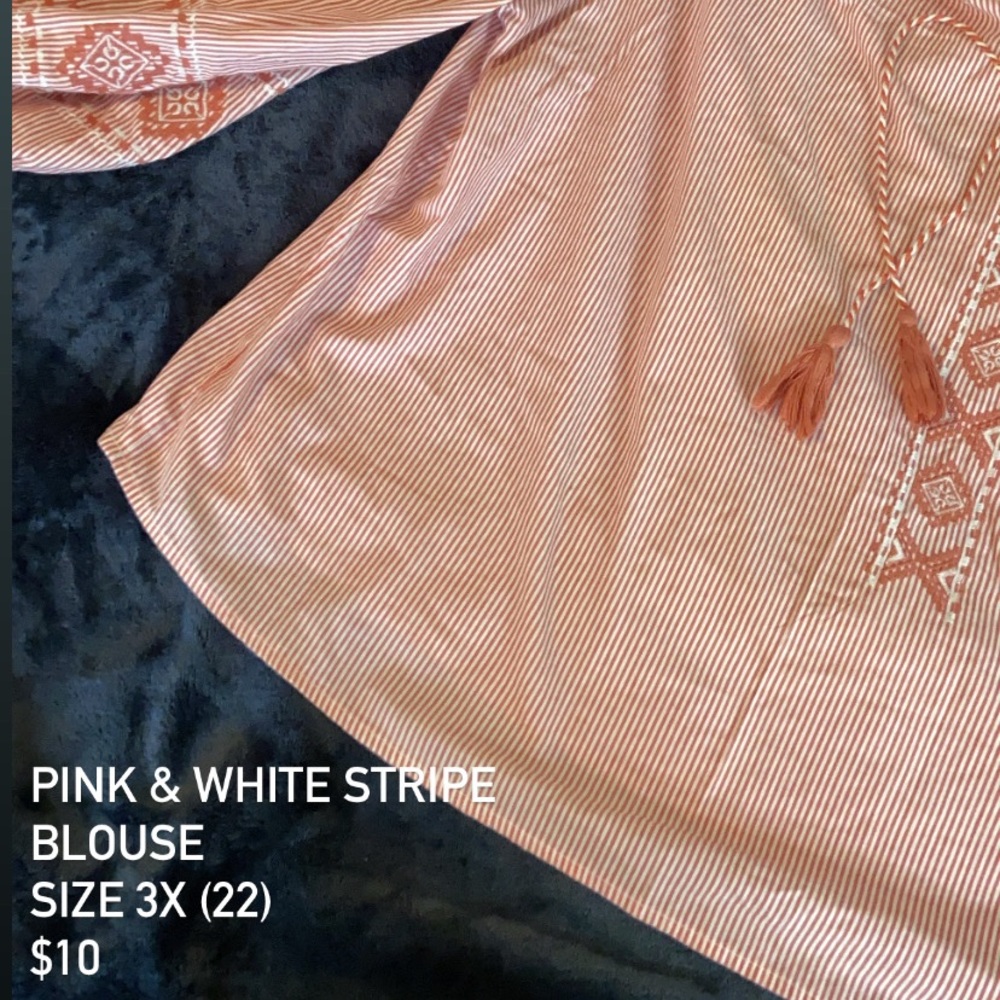Pink & white stripe blouse